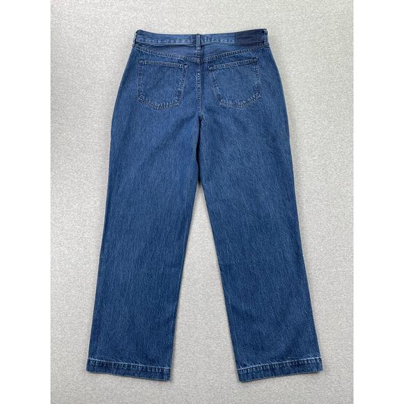 Abercrombie & Fitch High Rise Loose Jeans Womens 31 / 12 Long Blue Dark Wash NWT - Picture 2 of 16